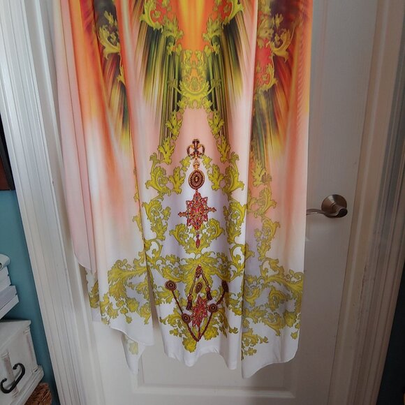 Venus Long Tropical Vacation Tropical Resort Cruise Ethereal Dress L Exotic - Picture 12 of 15